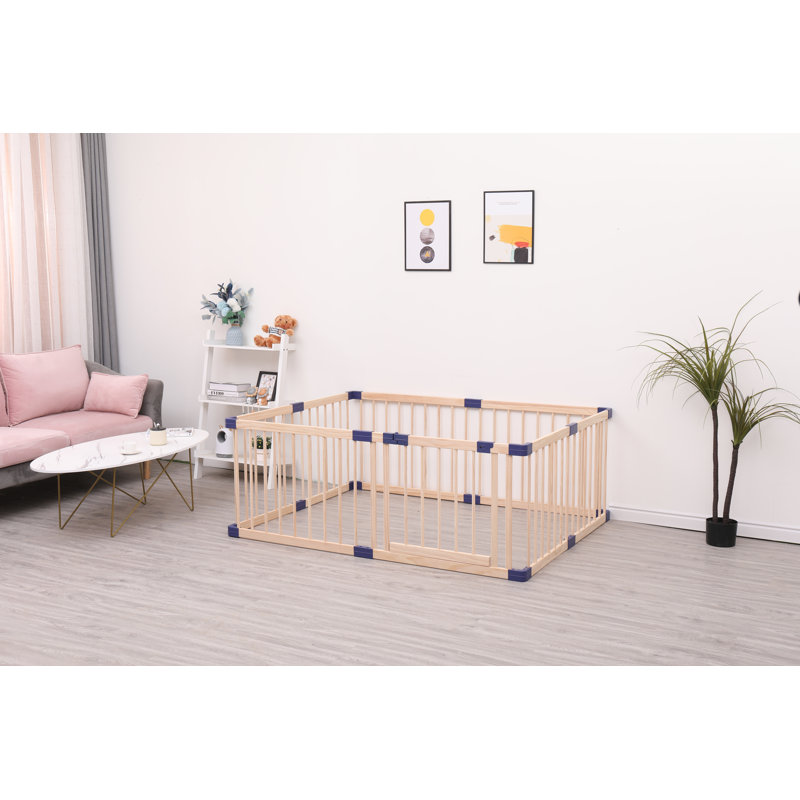 Sinda Funiture Natural Wooden Baby Playpen Safety Gate Wayfair